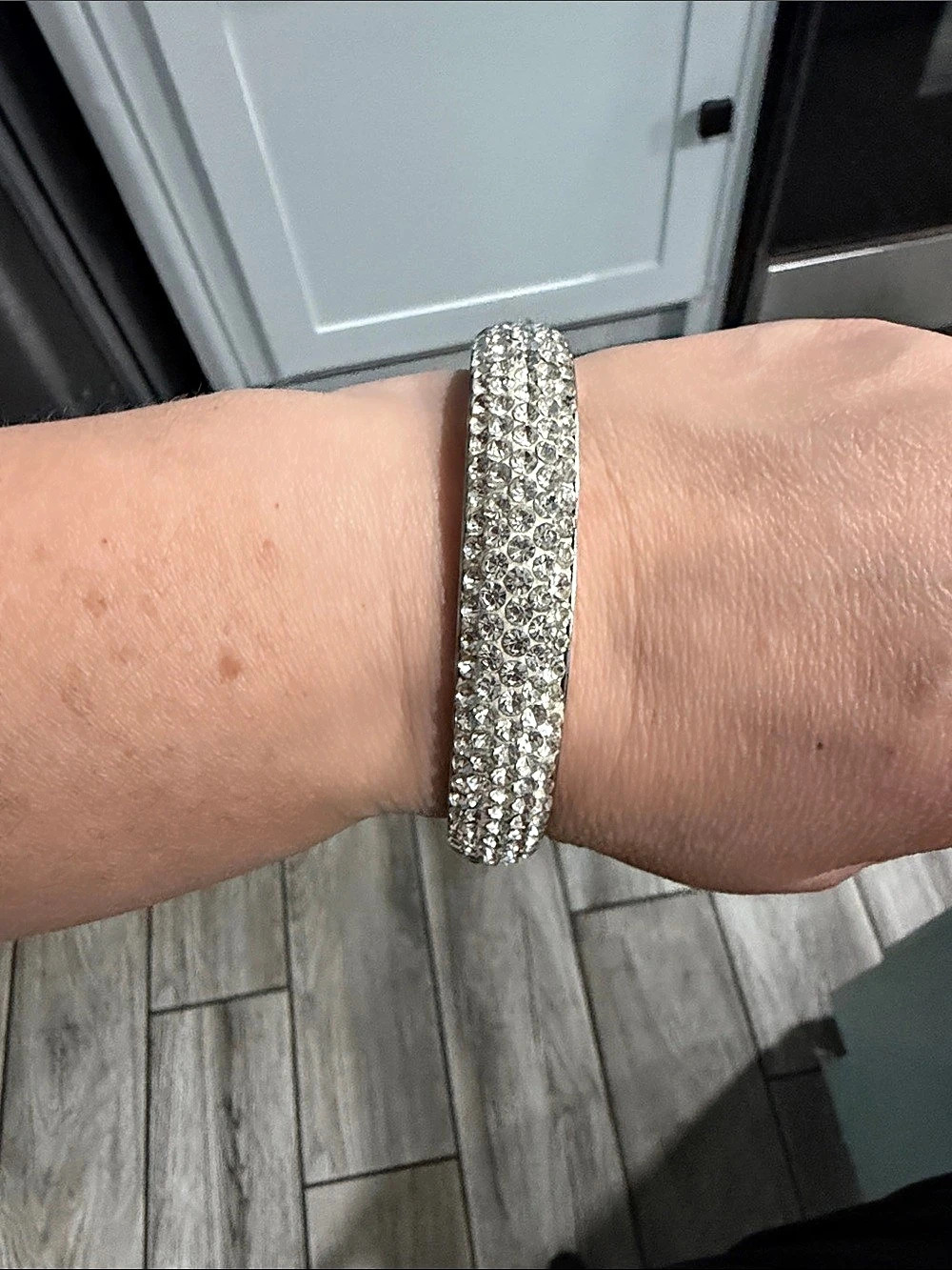 Rhinestone Silver-Tone Bracelet